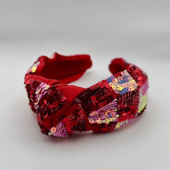 Valentine's Day Red Sequin knotted Sequin Headbands Gift for her - Picture 4 of 4